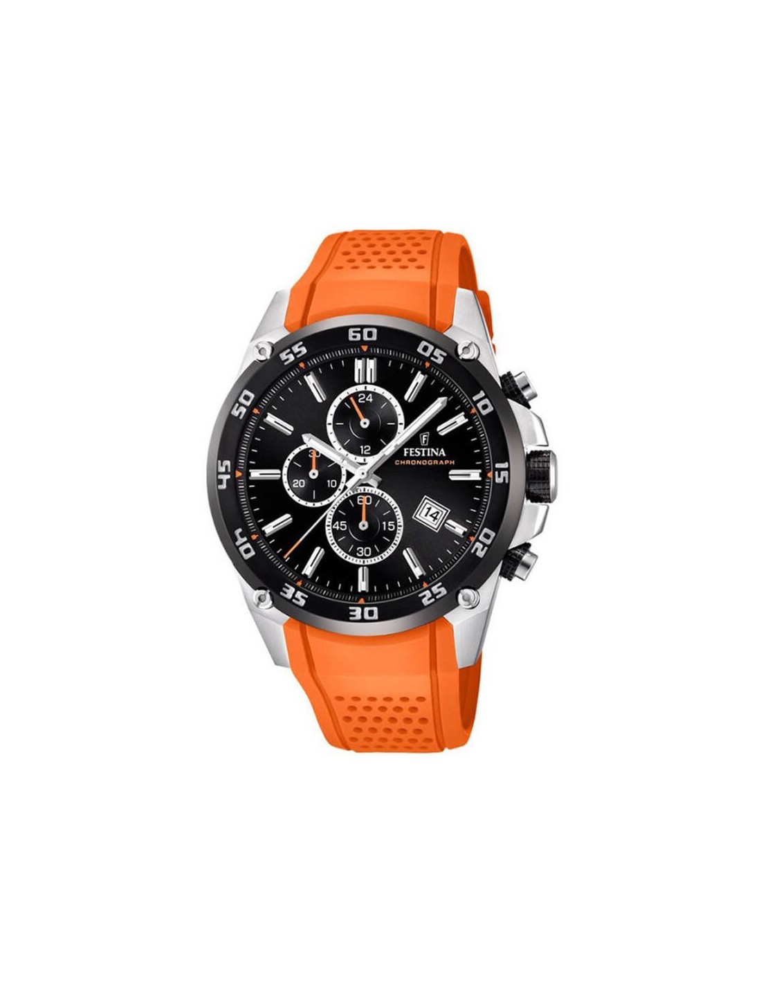 Festina 'The Originals Collection' Men's Quartz Watch with Black Dial  Chronograph Display and Orange Rubber Strap F20330/4