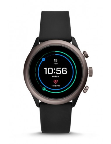 Herrenuhr FTW4019 Fossil Smartwatch | HR Black Silicone Generation IV