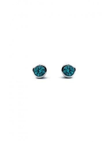 Boucles d'Oreilles Argent avec Pierre Marine Eau