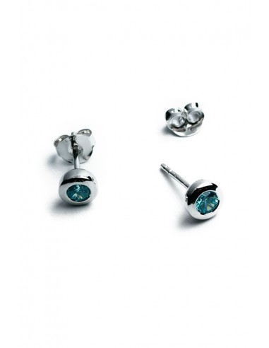 Boucles d'Oreilles Argent avec Pierre Marine Eau