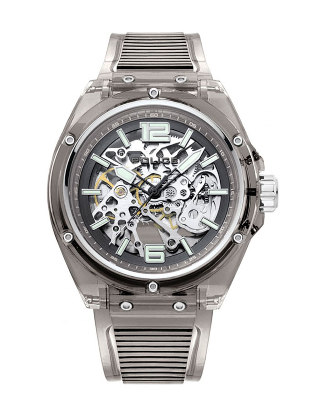 Montre police top transparente