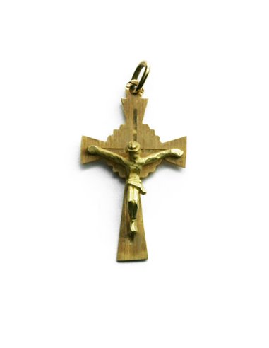 Colgante Cruz con Cristo Oro 18 K CR1012