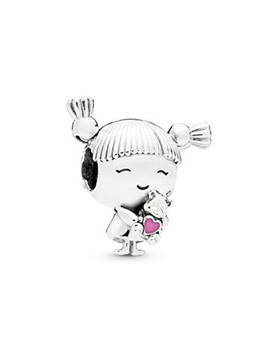 | 798016EN160 | Charm Pandora Fille avec des tresses et ours en peluche