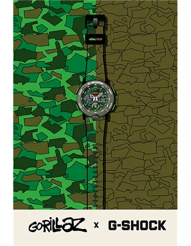 | GA-2000GZ-3AER | Casio « GORILLAZ » G-SHOCK & G-CARBON GA-2000GZ-3AER