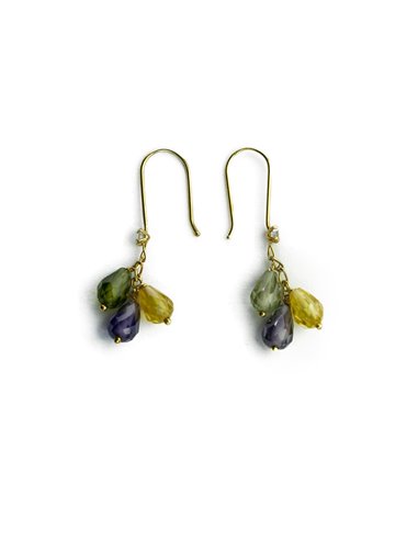 Brincos Ouro « 18 K » Pedras coloridas 2P00344