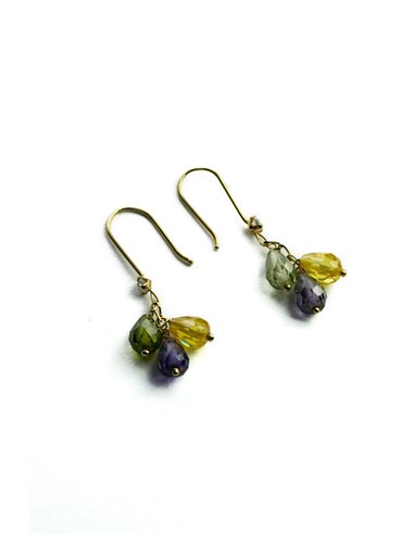 Brincos Ouro « 18 K » Pedras coloridas 2P00344