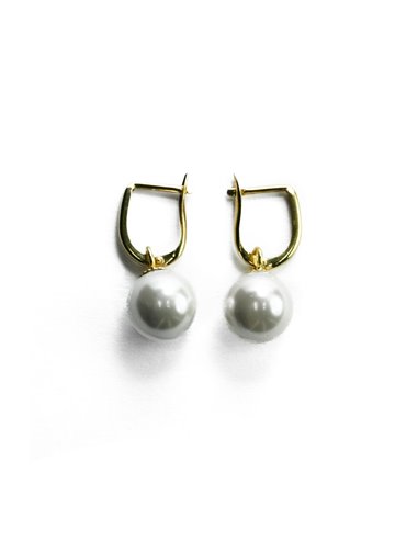 Boucles d'Oreilles « 18 K » Perles blanches 136938