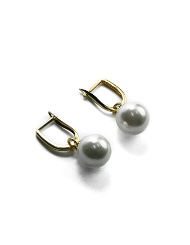 Boucles d'Oreilles « 18 K » Perles blanches 136938