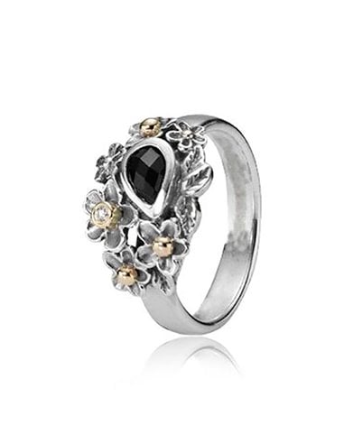 | 190612-O-12 | Anel Pandora « Onix Flower »