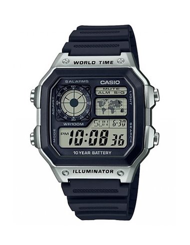 | AE-1200WH-1CVEF | Herrenuhr Casio « COLLECTION WORLD MAP » AE-1200WH-1CVEF