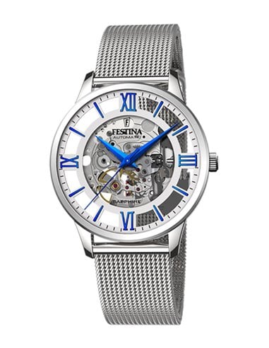 Reloj Festina F16564/A de hombre, en acero, esfera azul y cronógrafo.