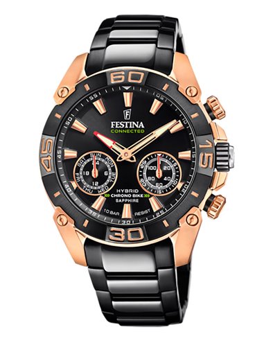 Relógio Festina F20548/1 Hybrid Connected Chrono Bike Ip Rosa e Preto