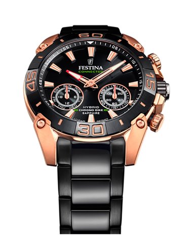 Relógio Festina F20548/1 Hybrid Connected Chrono Bike Ip Rosa e Preto