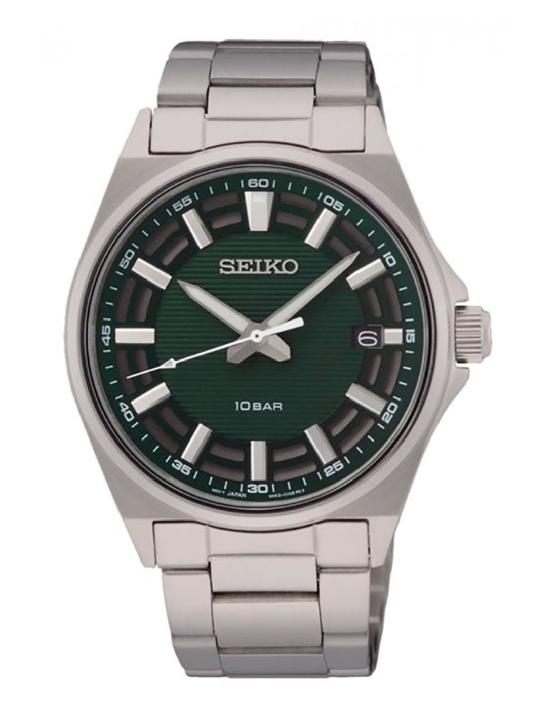 Reloj Seiko Neo Sports Hombre Plateado y Verde Cronógrafo SSB405P1