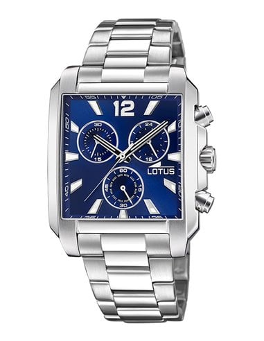 Montre Lotus Square 18850/2 Acier Inoxydable 38 mm Bleue