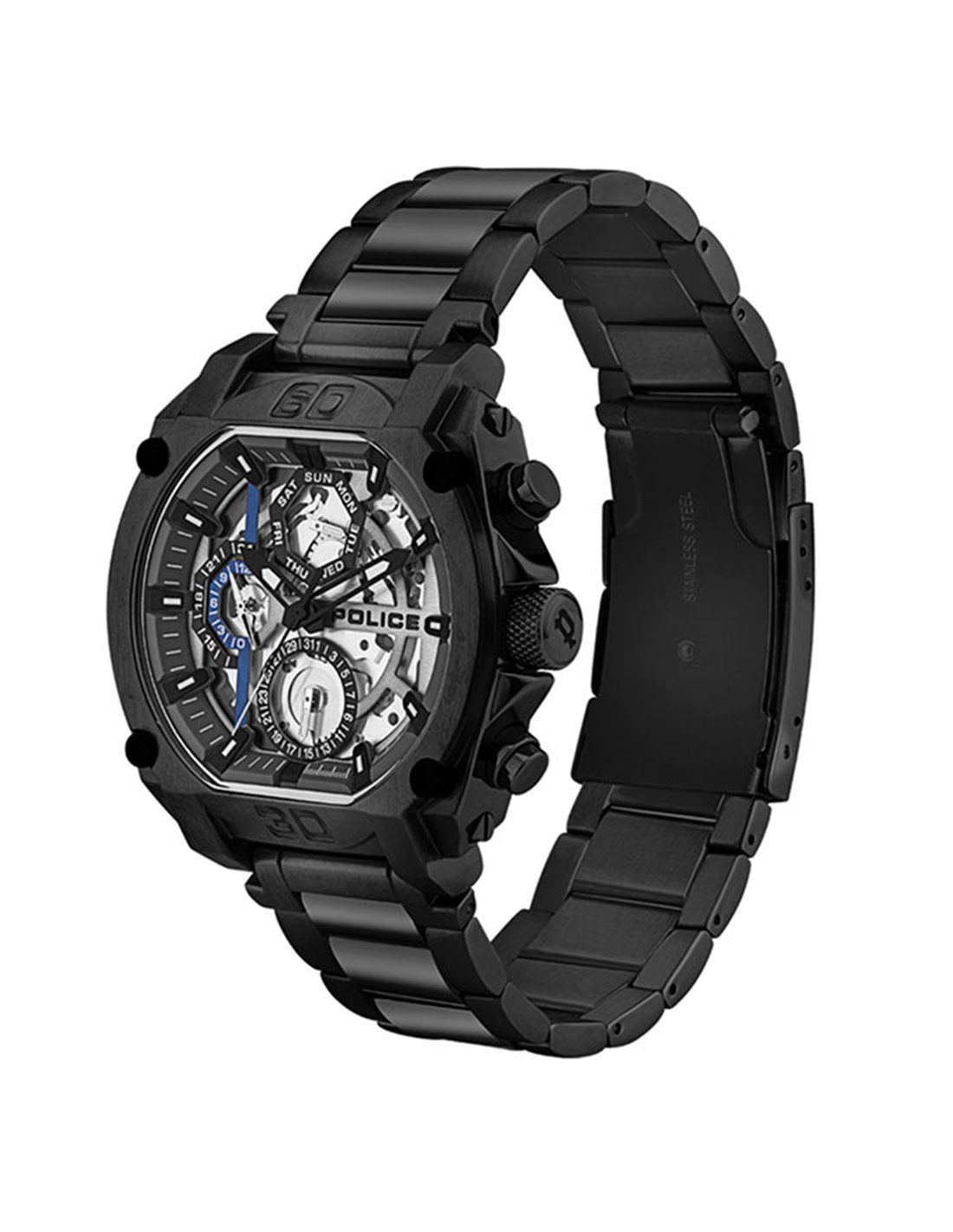 Reloj Police Daintree Hombre Multifunción Azul y Plateado PEWJF2203602