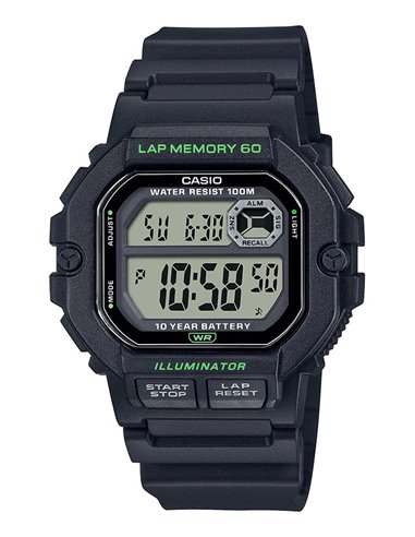 Herrenuhr Casio WS-1400H-1AVEF Collection Sporty 60 Laps Square