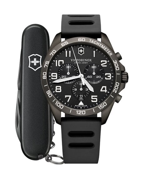 VICTORINOX 　SWISS　ARMY　
希少　本革ケース付　極み美品 Victorinox Swiss Army I.N.O.X. Stainless Steel Green Dial