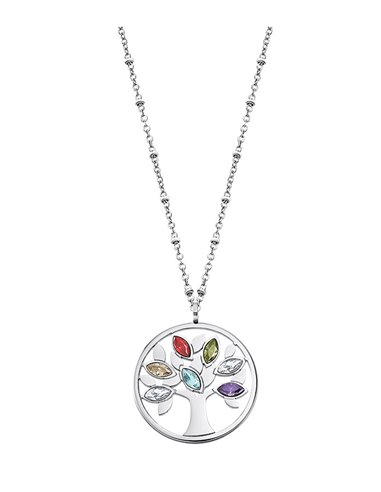 LS2192/1/1 Pingente Lotus Style Rainbow Árvore da Vida Pedras de Cores