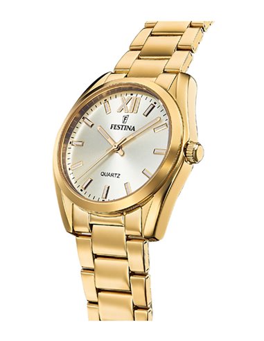 Relógio Festina F20640/1 Boyfriend Dourado Mostrador Prateado