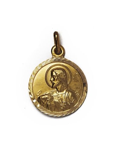 Pendentif D´or 18 K Scapulaire « Saint George et Coeur Jésus » SJRTRE