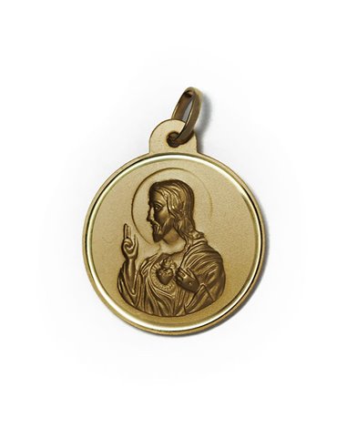 Pendentif D´or 18 K Scapulaire « Notre-Dame du Mont Carmel et Coeur Jésus » VCTTE