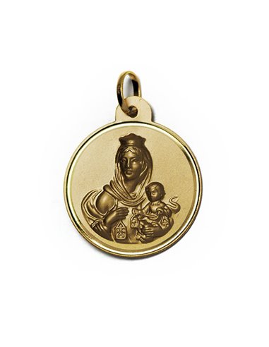 Pendentif D´or 18 K Scapulaire « Notre-Dame du Mont Carmel et Coeur Jésus » VCTTE