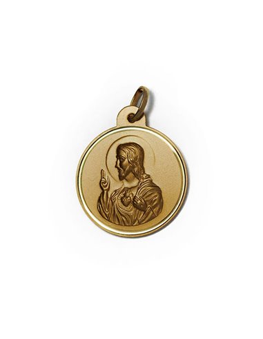 Halsschmuck Gold 18 K Skapulier « Unsere Liebe Frau vom Berge Karmel und Herz Jesus » VCNIE