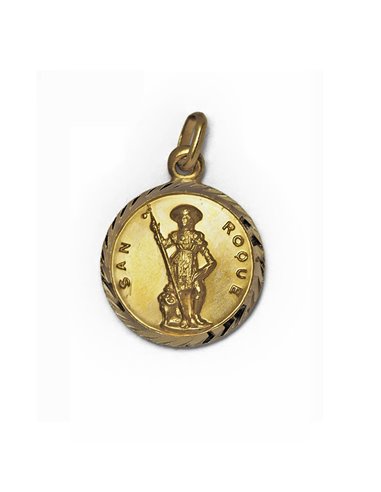 Pendentif D´or 18 K Scapulaire « Notre-Dame du Mont Carmel et Saint-Roque » SRTME
