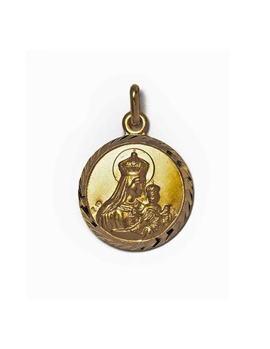Pendentif D´or 18 K Scapulaire « Notre-Dame du Mont Carmel et Saint-Roque » SRTME