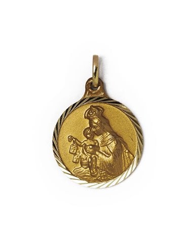 Pendentif D´or 18 K Scapulaire « Notre-Dame du Mont Carmel et Coeur Jésus » VCNPE