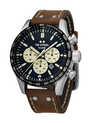 Reloj Tw Steel VS120 Volante Correa de Piel Marron