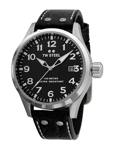Relógio Tw Steel VS100 Volante Pulseira de Couro Preta