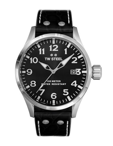 Montre Tw Steel VS100 Volante Bracelet en Cuir Noir