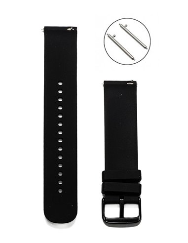 Uhrenarmband Silikon « Universal 20 mm » Schwarz