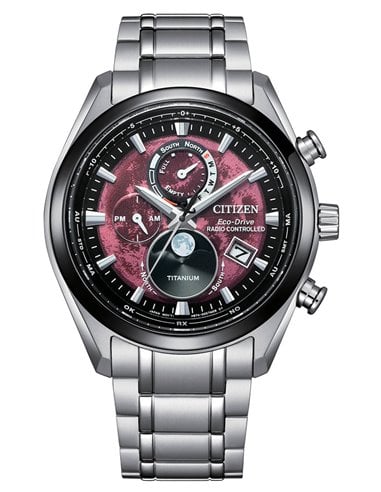 Herrenuhr Citizen BY1018-80X Eco-Drive Tsuki-Yomi Moonphase Granat