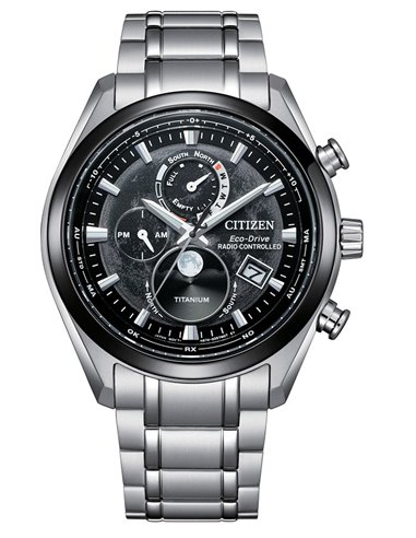 Herrenuhr Citizen BY1018-80E Eco-Drive Tsuki-Yomi Moonphase Schwarz