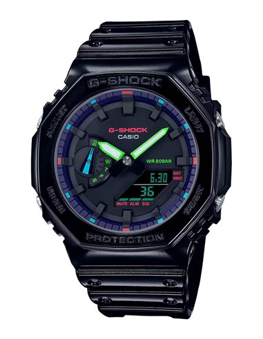 | GA-2100RGB-1AER | Casio « G-SHOCK & G-CARBON VIRTUAL RAINBOW » GA-2100RGB-1AER