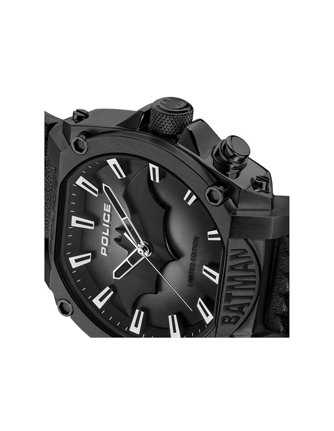 Police PEWGD0022601 Batman Forever Watch Black Ip Black Leather