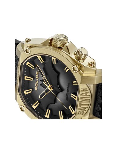 Police PEWGD0022602 Watch Batman Forever Golden Black Leather