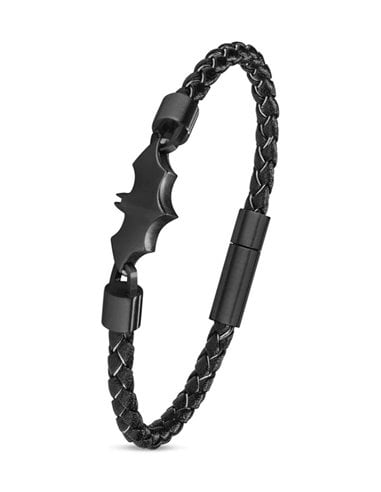Pulseira Police PEAGB0034701 BATMAN FOREVER Couro Preto Motivo Preto
