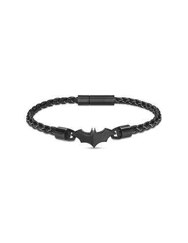 Pulseira Police PEAGB0034701 BATMAN FOREVER Couro Preto Motivo Preto