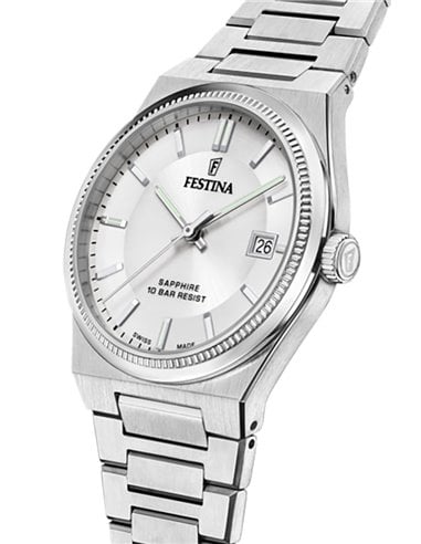 Festina Watch F20034/1 Swiss Made Men's White Dial