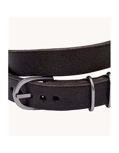 Bracelet Fossil JF04128793 HERITAGE en cuir Noir