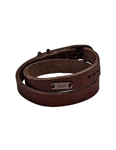 Bracelet Fossil JF04127200 HERITAGE en cuir Brun