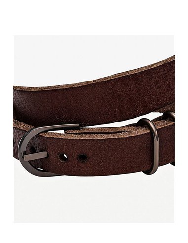 Pulseira Fossil JF04127200 HERITAGE em couro Marrom