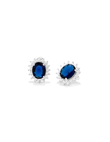 Pendientes RY000168 The Crown Azul y Circonitas