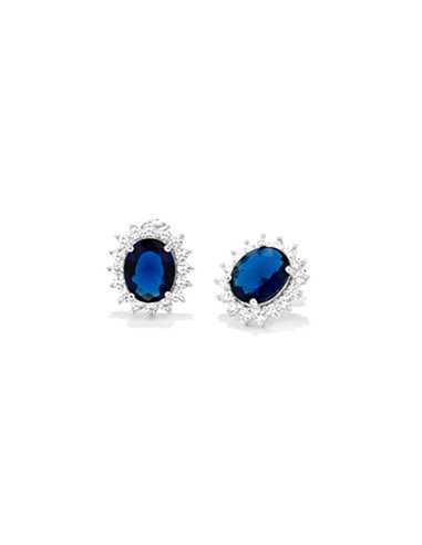 RY000168 The Crown Blaue und Zirkon-Ohrringe
