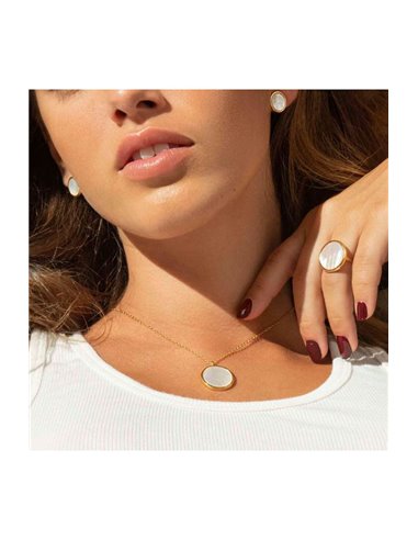 RY000178 Brincos Radiant MOTHER OF PEARL: Brilho moderno e elegante