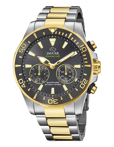 Relógio J889/4 híbrido suíço Jaguar Executive XL masculino Preto